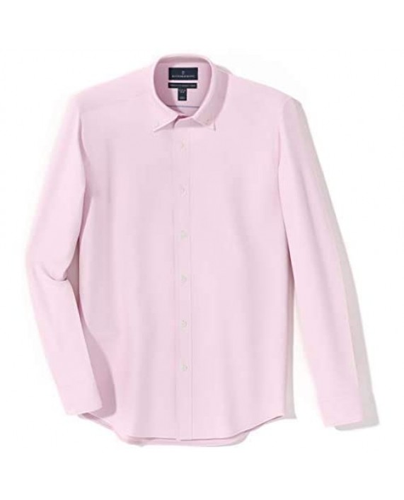 Brand - Buttoned Down Men's Tailored-Fit Button Collar Pinpoint Non-Iron Dress Shirt Light Pink 16 Neck 34 Sleeve