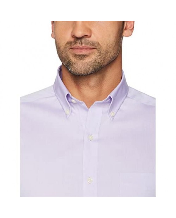 Brand - Buttoned Down Men's Tailored-Fit Button Collar Pinpoint Non-Iron Dress Shirt Purple 15.5 Neck 34 Sleeve