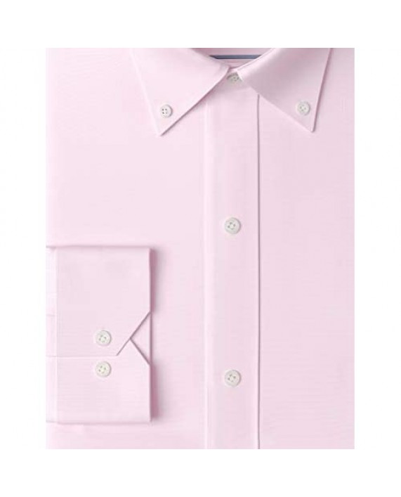 Brand - Buttoned Down Men's Tailored-Fit Button Collar Pinpoint Non-Iron Dress Shirt Light Pink 15.5 Neck 32 Sleeve