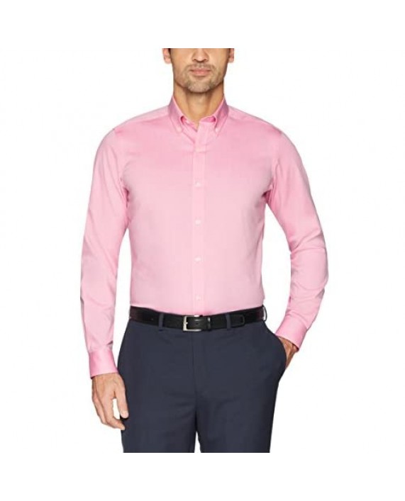 Brand - Buttoned Down Men's Tailored-Fit Button Collar Pinpoint Non-Iron Dress Shirt Pink 20 Neck 36 Sleeve (Big and Tall)