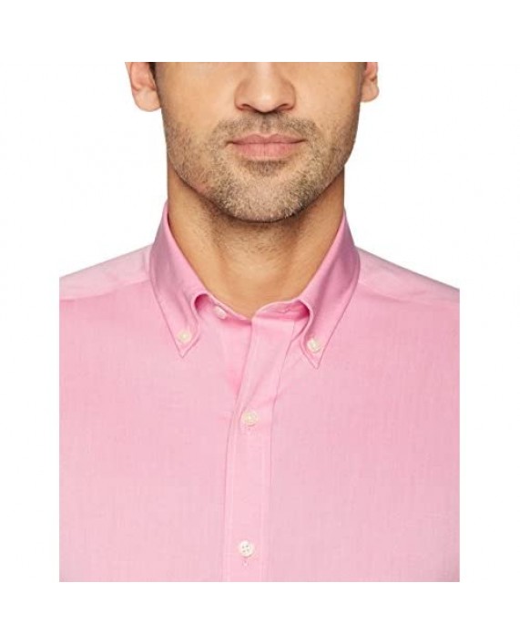 Brand - Buttoned Down Men's Tailored-Fit Button Collar Pinpoint Non-Iron Dress Shirt Pink 20 Neck 36 Sleeve (Big and Tall)
