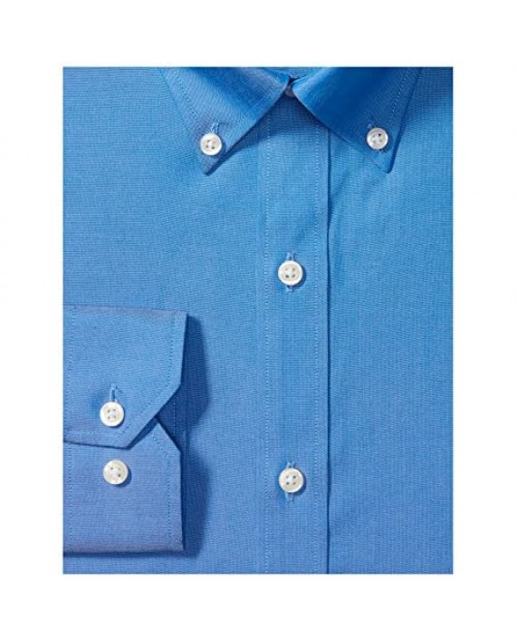 Brand - Buttoned Down Men's Tailored-Fit Button Collar Pinpoint Non-Iron Dress Shirt French Blue 15 Neck 33 Sleeve