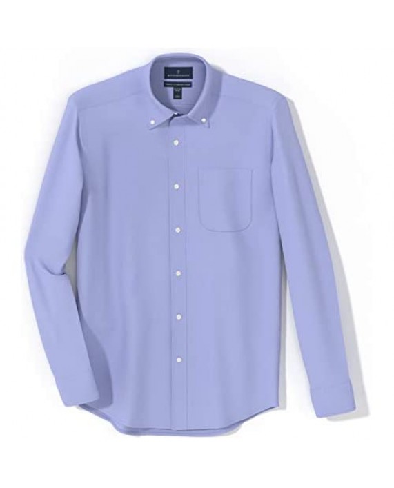 Brand - Buttoned Down Men's Tailored-Fit Button Collar Pinpoint Non-Iron Dress Shirt Blue 14.5 Neck 32 Sleeve