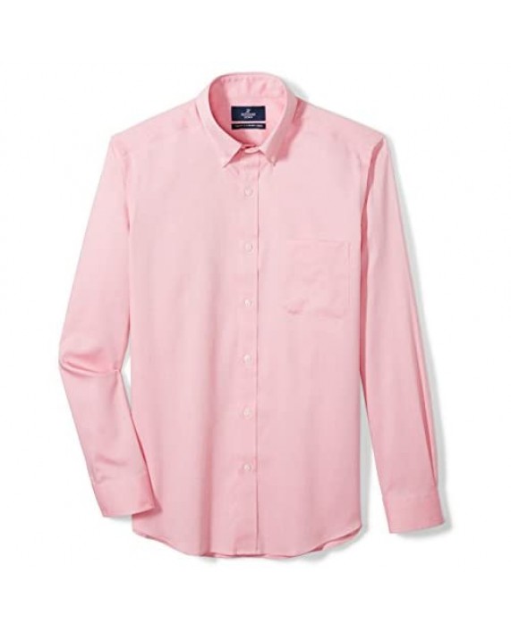 Brand - Buttoned Down Men's Tailored-Fit Button Collar Pinpoint Non-Iron Dress Shirt Pink 17 Neck 36 Sleeve