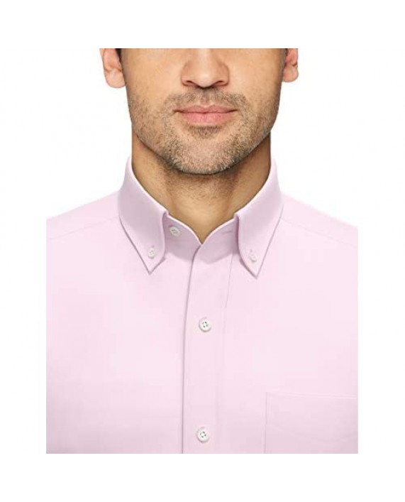 Brand - Buttoned Down Men's Tailored-Fit Button Collar Pinpoint Non-Iron Dress Shirt Light Pink 16 Neck 32 Sleeve