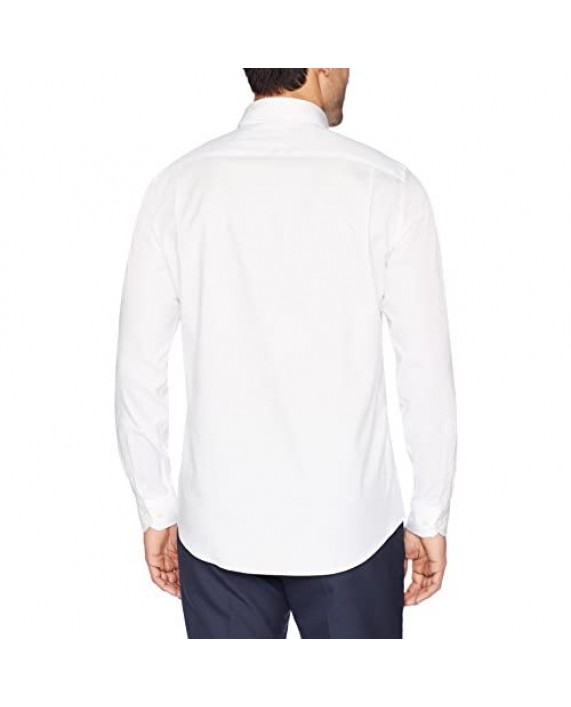 Brand - Buttoned Down Men's Tailored-Fit Button Collar Pinpoint Non-Iron Dress Shirt White 19.5 Neck 38 Sleeve (Big and Tall)