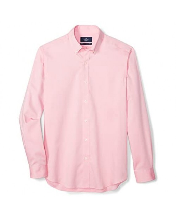 Brand - Buttoned Down Men's Tailored-Fit Button Collar Pinpoint Non-Iron Dress Shirt Pink 17.5 Neck 34 Sleeve