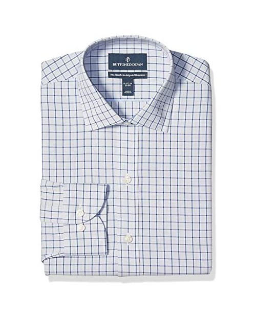  Brand - Buttoned Down Men's Xtra-Slim Fit Pattern Non-Iron Dress Shirt