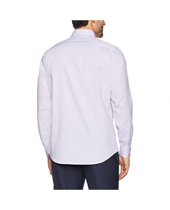 Buttoned Down Men's Tailored-fit Button-Collar Pinpoint Non-Iron Dress Shirt with No Pocket