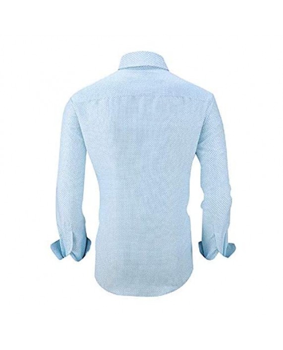 UniFashion Mens Dress Shirts Regular Fit Long Sleeve Shirt Printed Casual Button Down Shirts for Men