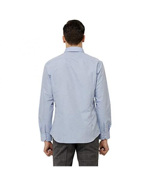 YEZAC Men's No-Iron Light Traveler Slim fit Dress Shirt Long Sleeve