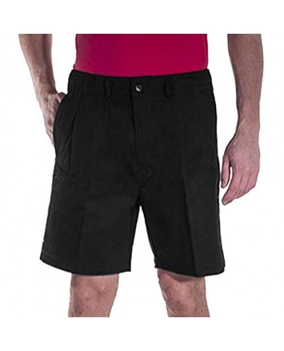 Creekwood Elastic Waist Twill Shorts for Big & Tall Men – 100% Pure Cotton
