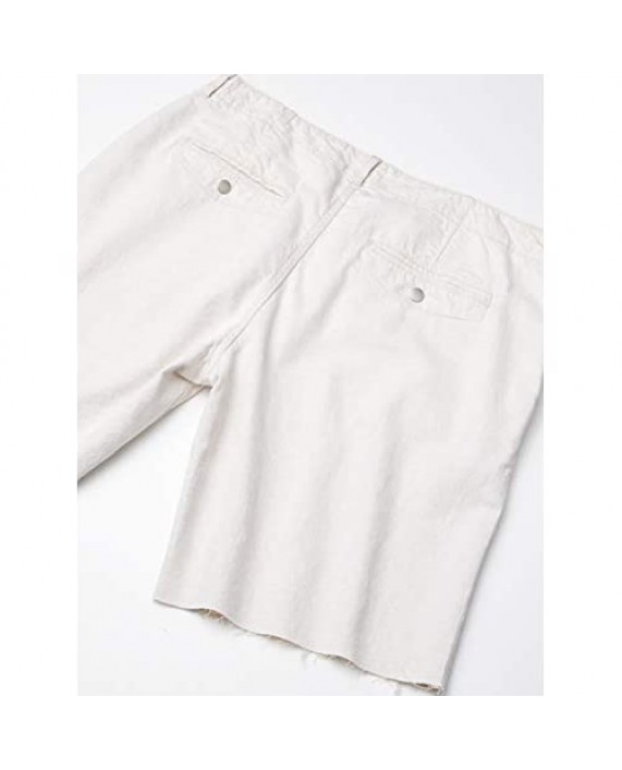 HUDSON Jeans Men's River Raw Hem Linen Chino Short