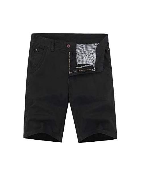 Men's TIK Tok Classic Fashion Avant-gardeFit Flat Front Stretch Solid Chino Short
