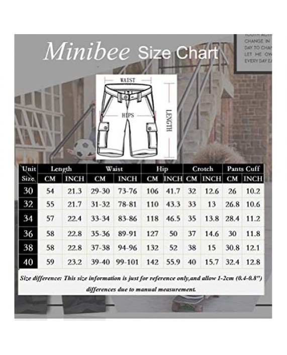 Minibee Men's Shorts Casual Classic Fit Drawstring Summer Beach Shorts with Elastic Waist and Pockets