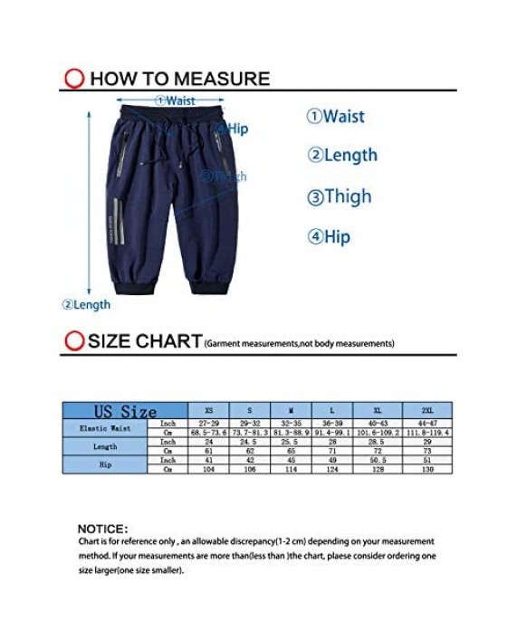 Mr.Stream Men's Big and Tall Lounge Capri 3/4 Cropped Cotton Sport Basketball Shorts with Internal Drawcord