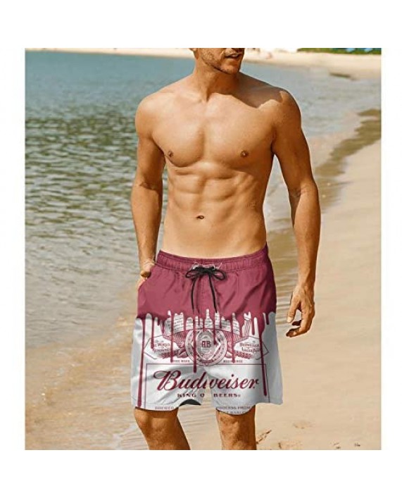 FUEWJFDIW Mens Waterproof Swim Trunks Quick Dry Swimwear Beach Wear with Pockets