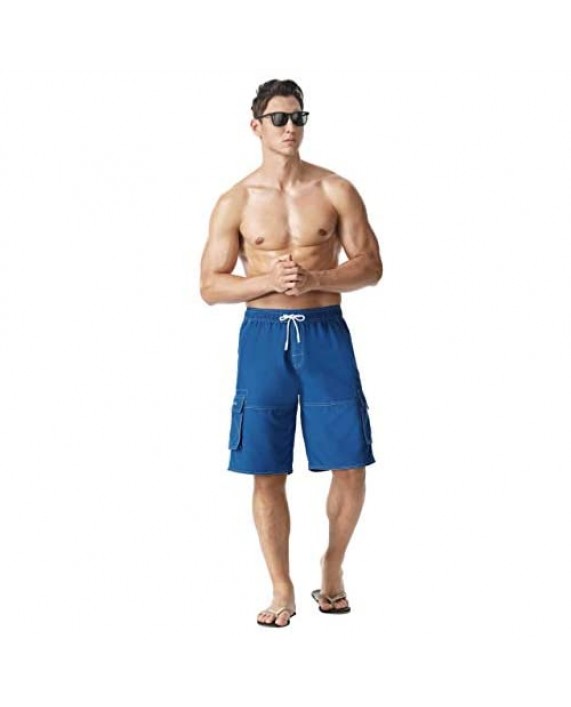 ninovino Men's Swim Trunks Quick Dry with Pockets and Mesh Lining Beach Shorts