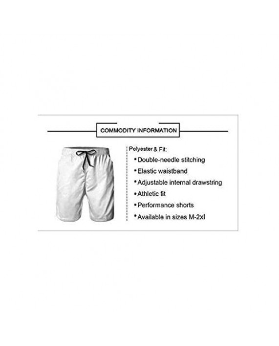 Sea Waves Men Swim Trunks Cool Quick Dry Surf Beach Shorts with Mesh Lining/Side Pockets