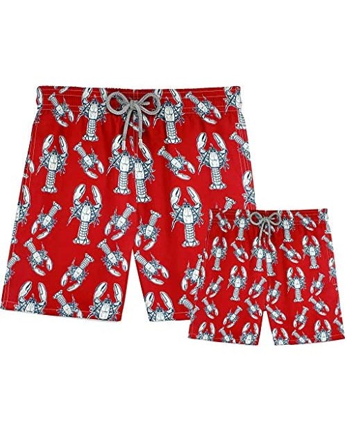 Stivali Father and Son Matching Swim Trunks Red Lobster