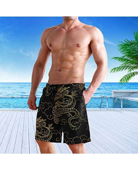 visesunny Men's Novelty Beach Shorts Quick Dry Swimwear Sports Running Swim Board Shorts Bathing Suits Mesh Lining