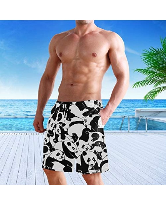visesunny Stylish Mens Swim Trunks Quick Dry Beachwear Sports Running Swim Board Shorts Bathing Suits Mesh Lining