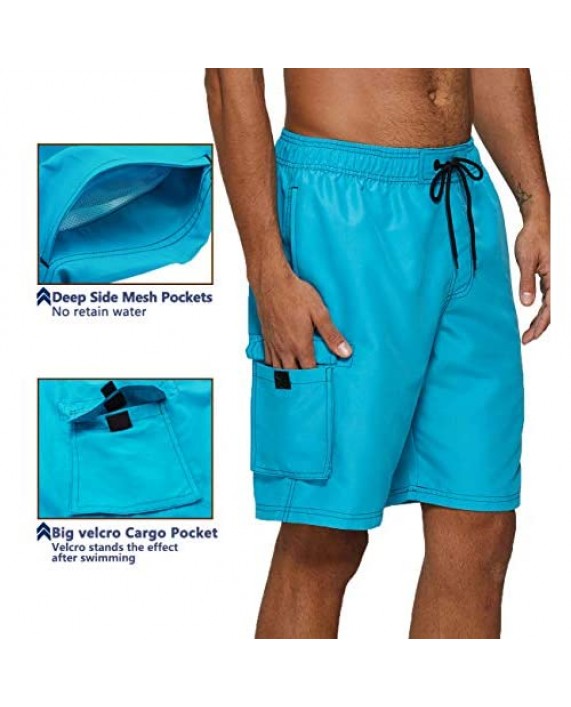 Vogyal Mens Swim Trunks Quick Dry Beach Bathing Suit with Mesh Lining