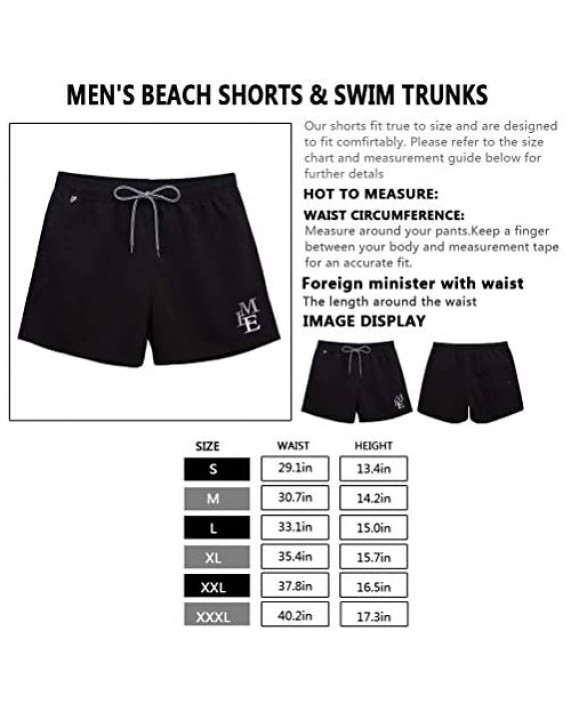vxsvxm Men's Swim Trunks Beach Shorts Quick Dry Bathing Suits with Pockets/Mesh Lining