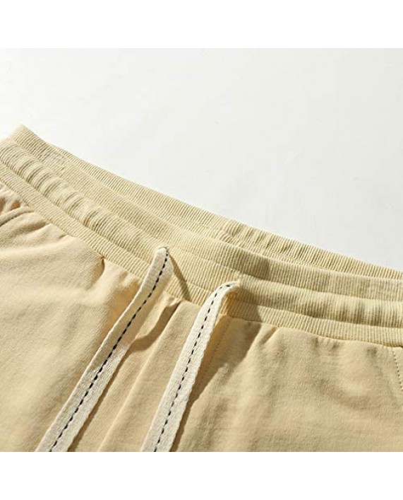 ASLIMAN Men's Cargo Shorts Drawstring Workout Casual Short Pants with Pockets