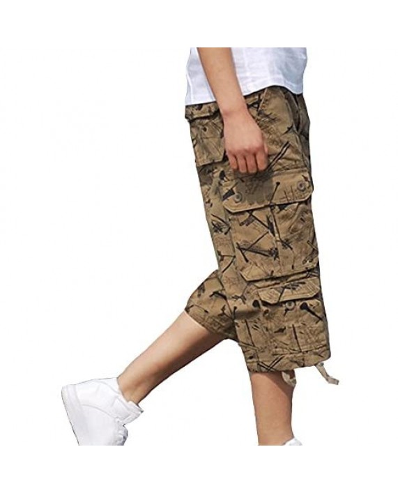 EVERDESIGN Men's Cotton Loose Fit Multi Pocket Cargo Shorts Casual Chino Short Authentics Classic-Fit Quick-Dry Shorts