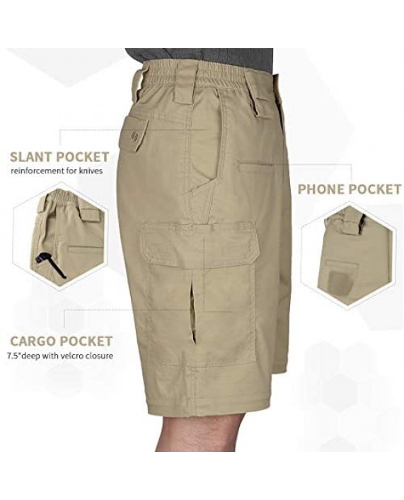 HARD LAND Men’s Quick Dry Hiking Shorts Lightweight Stretch Outdoor Cargo Shorts for Camping Travel