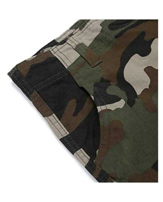 IDEALSANXUN Men's Casual Loose Military Twill Camo Cargo Shorts