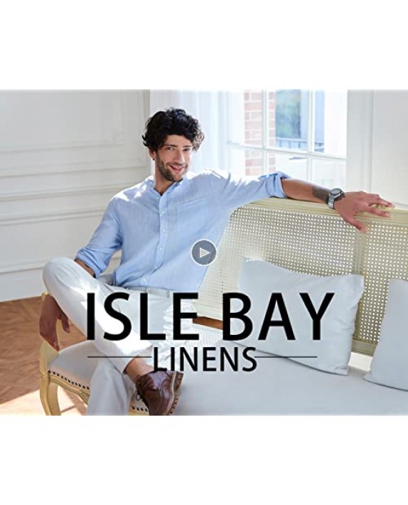Isle Bay Linens Men's 9.5 Inseam Linen Cotton Blend Cargo Shorts