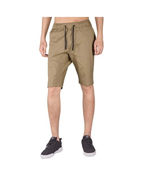 ITALY MORN Men's Chino Comfortable Shorts with Elastic Waistband M Timber Khaki