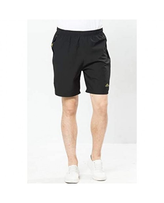KEFITEVD Men's Workout Athletic Shorts Quick Dry Athletic Running Shorts Lightweight Outdoor Shorts with Zipper Pockets