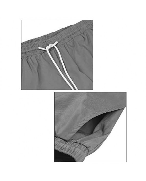 Lars Amadeus Men's Summer Cargo Shorts Regular Fit Elastic Waist Drawstring Pants