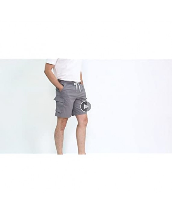 Lars Amadeus Men's Summer Cargo Shorts Regular Fit Elastic Waist Drawstring Pants