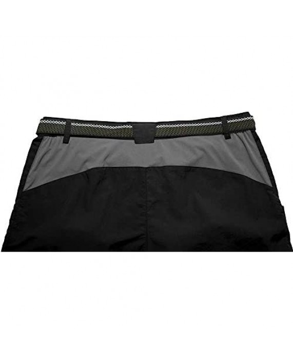 Men Hiking Casual Quick Dry Short Lightweight Cargo Tatical Zipper Pockets Camping Travel Shorts (6044 Black 30)