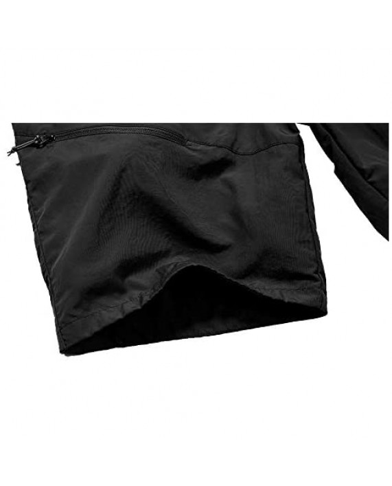 Men Hiking Casual Quick Dry Short Lightweight Cargo Tatical Zipper Pockets Camping Travel Shorts (6044 Black 30)