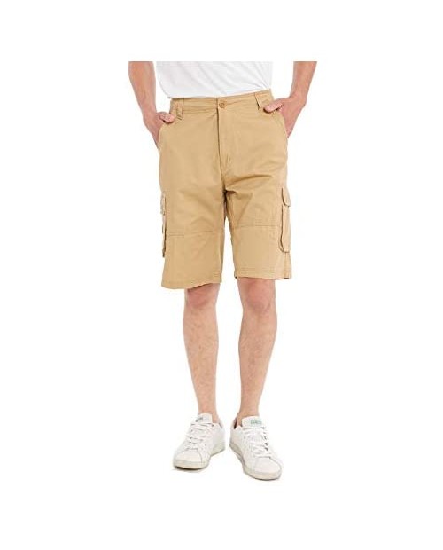 Men's Relaxed Fit Cargo Short Lightweight Classic Fit Multi-Pocket Outdoor Premium Casual Short Big and Tall Sizes