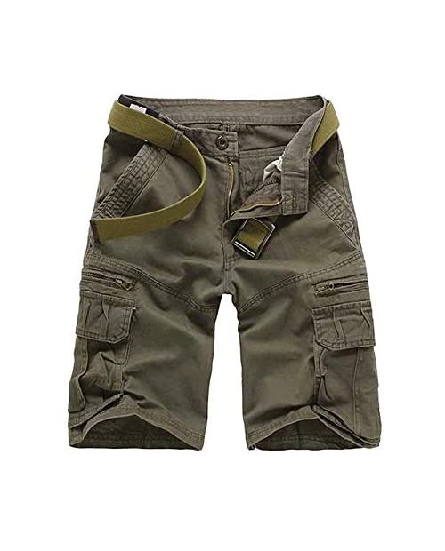Men's Relaxed Fit Multi Pocket Outdoor Casual Cargo Shorts