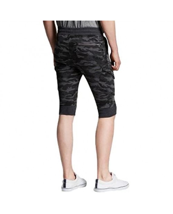 Modern Threads by Well Versed Men's Knit Cargo Jogger Shorts