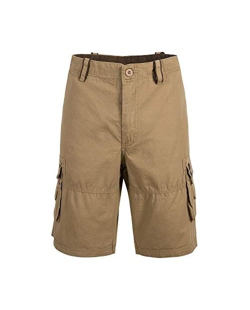 MOHEEN Mens Casual Cargo Shorts Relaxed Fit Cotton Solid Multi-Pocket Lightweight Cargo Shorts Outdoor