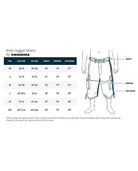 Molecule Men's Relaxed Fit Knee Hugger Cargo Shorts - Longer 3/4 Length Cargos