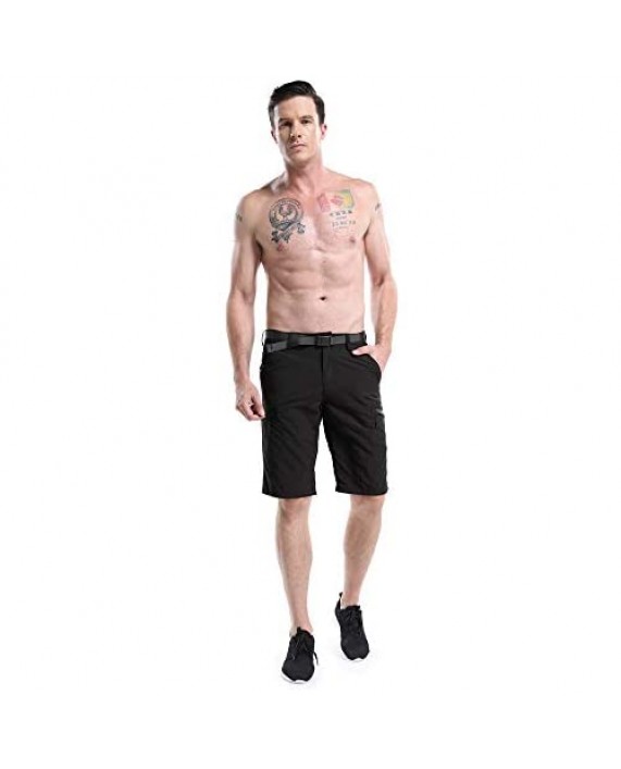 OCHENTA Men's Expandable Waist Lightweight Quick Dry Outdoor Casual Shorts for Hiking Camping
