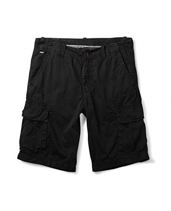 OCHENTA Men's Lightweight Cargo Shorts with Multi Pockets Casual Wear Solid Black 31