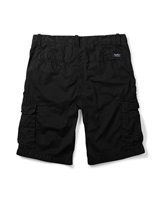 OCHENTA Men's Lightweight Cargo Shorts with Multi Pockets Casual Wear Solid Black 31