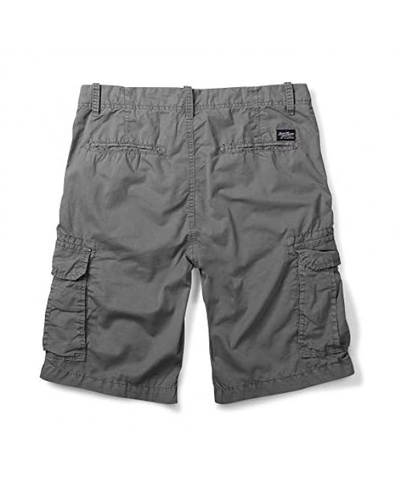OCHENTA Men's Lightweight Cargo Shorts with Multi Pockets Casual Wear Solid Gray 42
