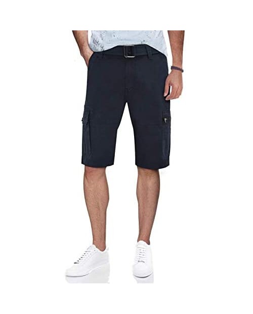 RAW X Men's Belted Cargo Short Relaxed Fit Tactical Casual Work Shorts