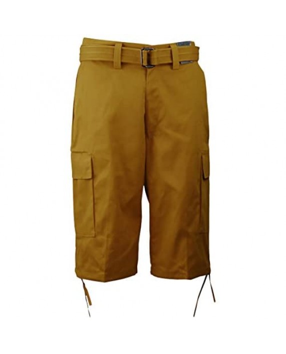 Regal Wear Mens Solid Cargo Shorts with Belt
